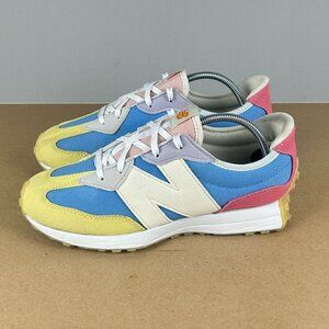 New Balance 327 Casual Lifestyle Sneakers Womens 7.5 Mens 6 Blue Yellow Low Top